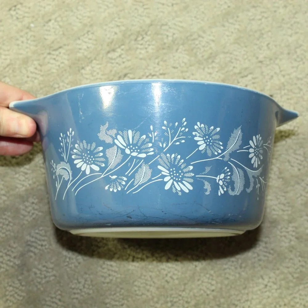 Pyrex Vintage Colonial Mist 471-B / 473-B Casserole Bowl Set of 2 No Lids